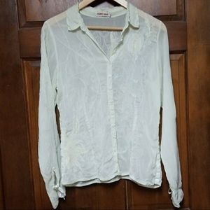 Johnny Was Chartreuse Green Top, Size M